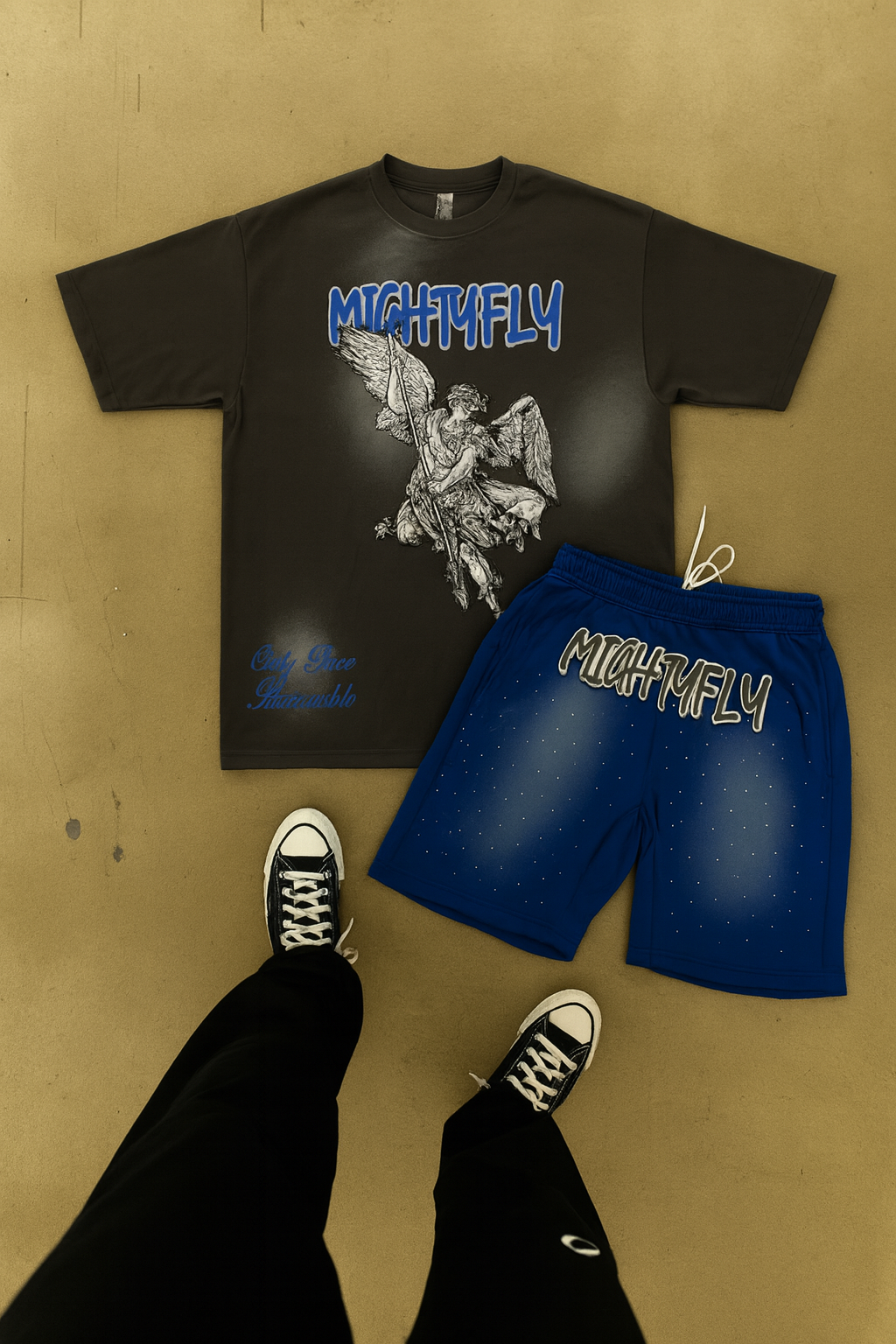 Mighty Fly (Rhinestone) Shorts Set