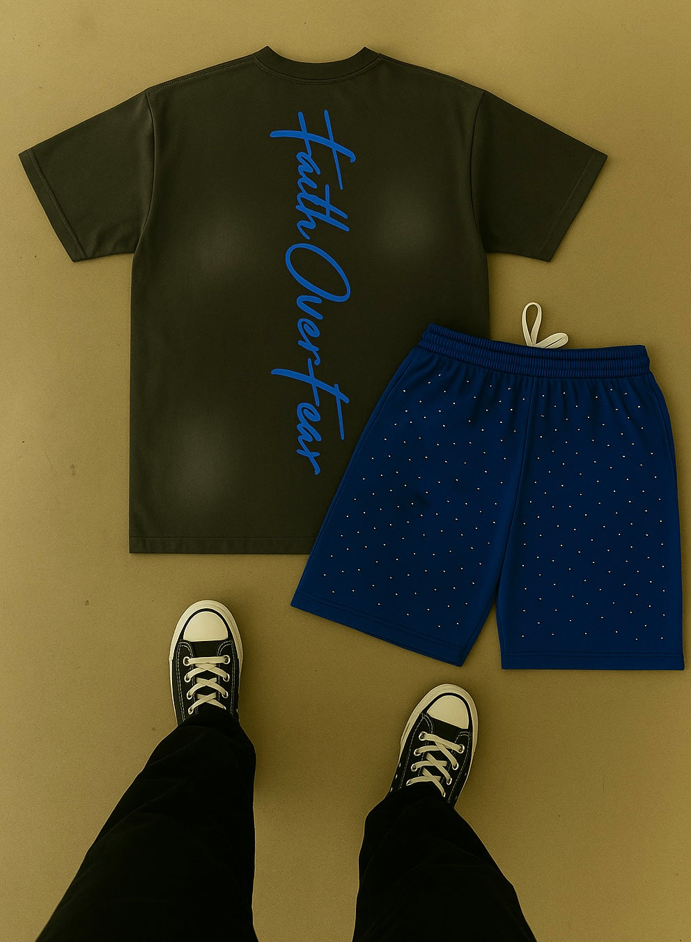 Mighty Fly (Rhinestone) Shorts Set