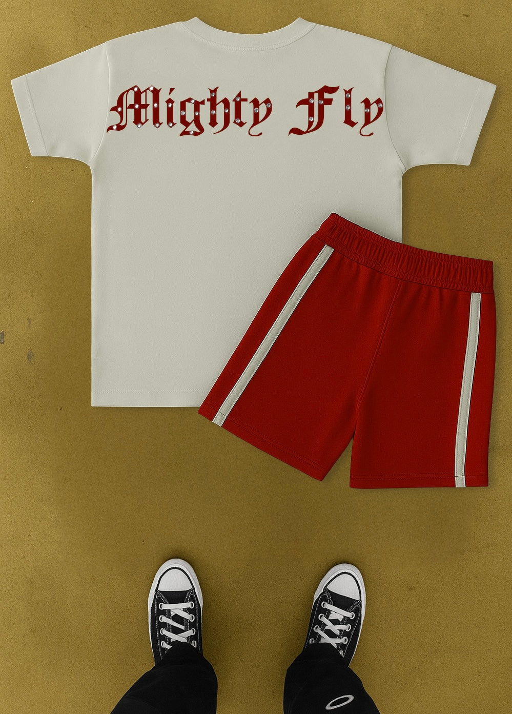 Mighty Fly (MF Rhinestone) Shorts Set