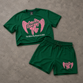 Mighty Fly Ladies Crop Tee and Shorts Set