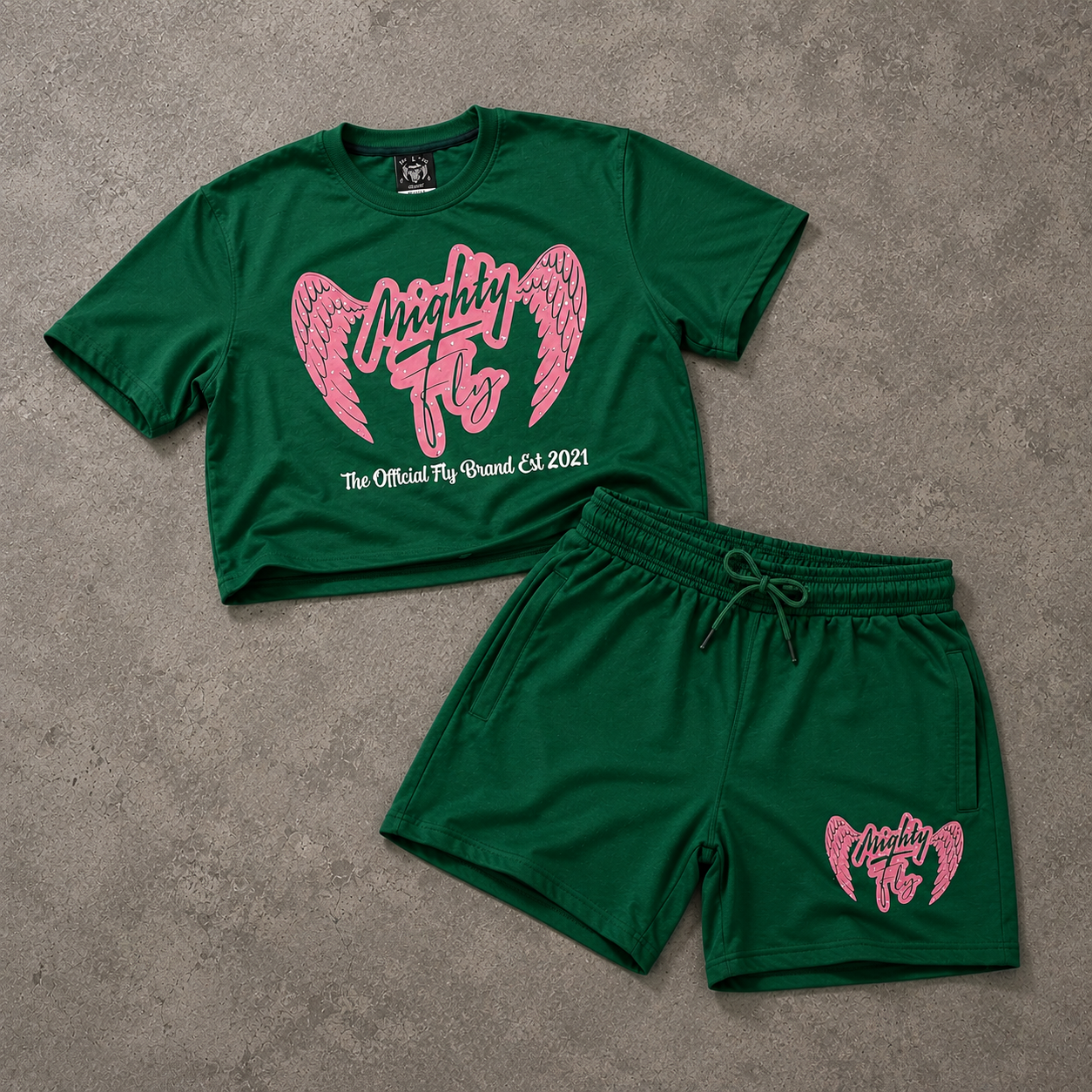 Mighty Fly Ladies Crop Tee and Shorts Set