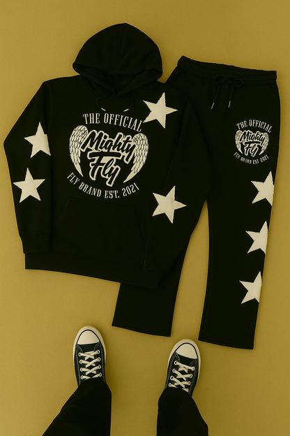 Mighty Fly (Black & White) Stars Jogger Set