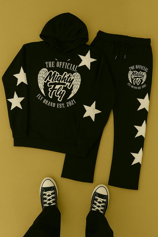 Mighty Fly (Black & White) Stars Jogger Set