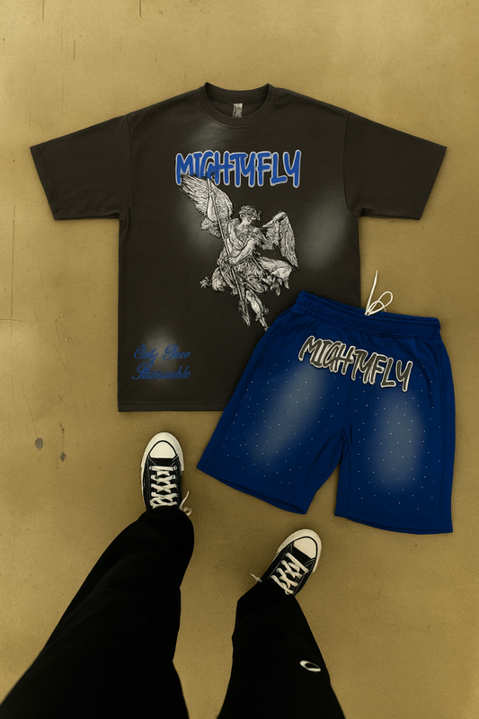 Mighty Fly (Rhinestone) Shorts Set