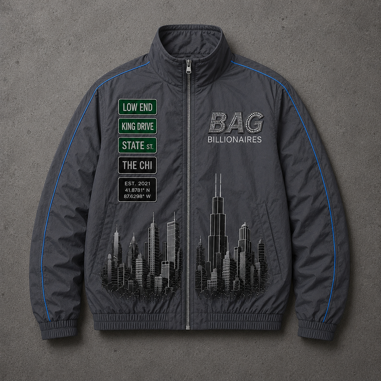 Bag Billionaires (Chi City) Windbreaker (Grey)