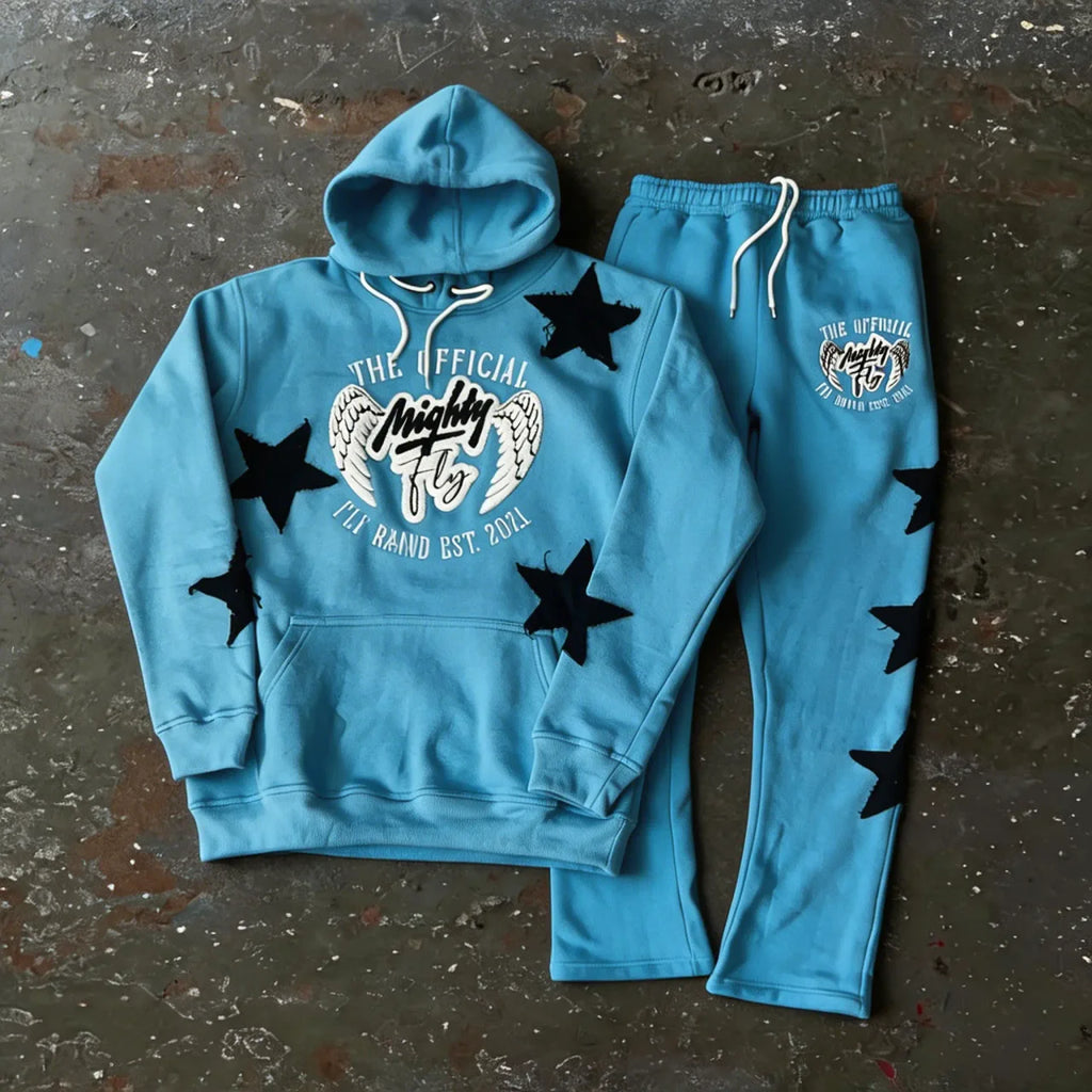 Mighty Fly Jogging Suit Baby Blue (Stars)