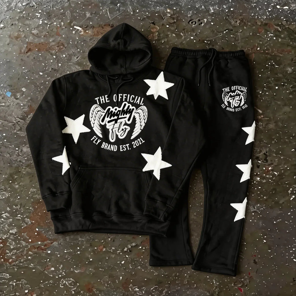 Mighty Fly Jogging Suit Black (stars)
