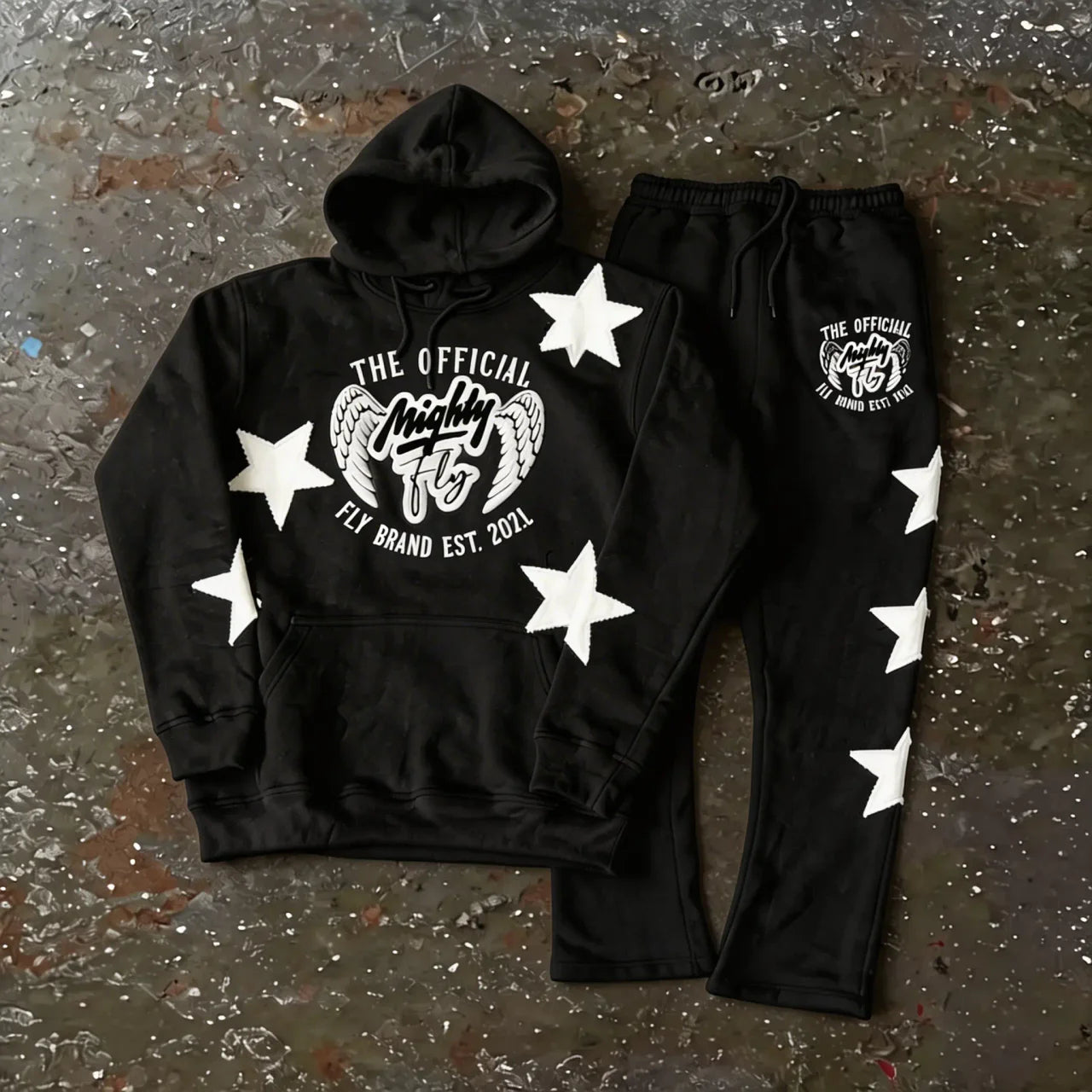 Mighty Fly Jogging Suit Black (stars)