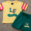 Varsity Style Boxy Tee and Shorts Set