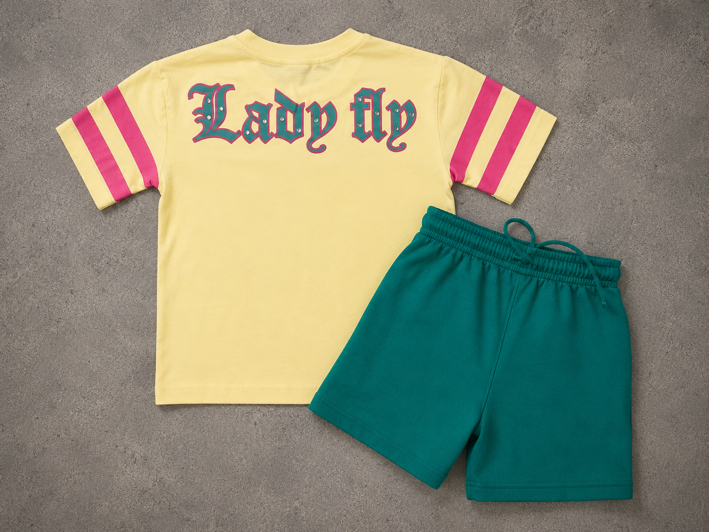 Varsity Style Boxy Tee and Shorts Set