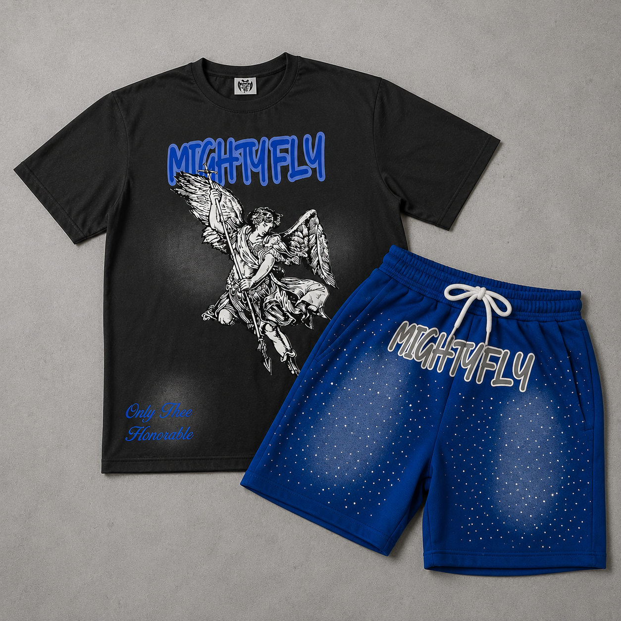 Angel Rhinestone Shorts Set
