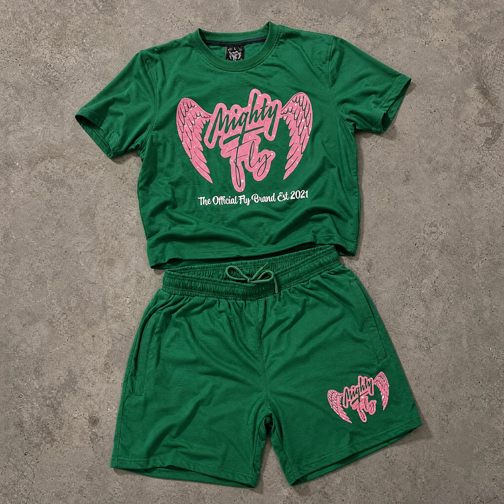 Mighty Fly Ladies Crop Tee and Shorts Set