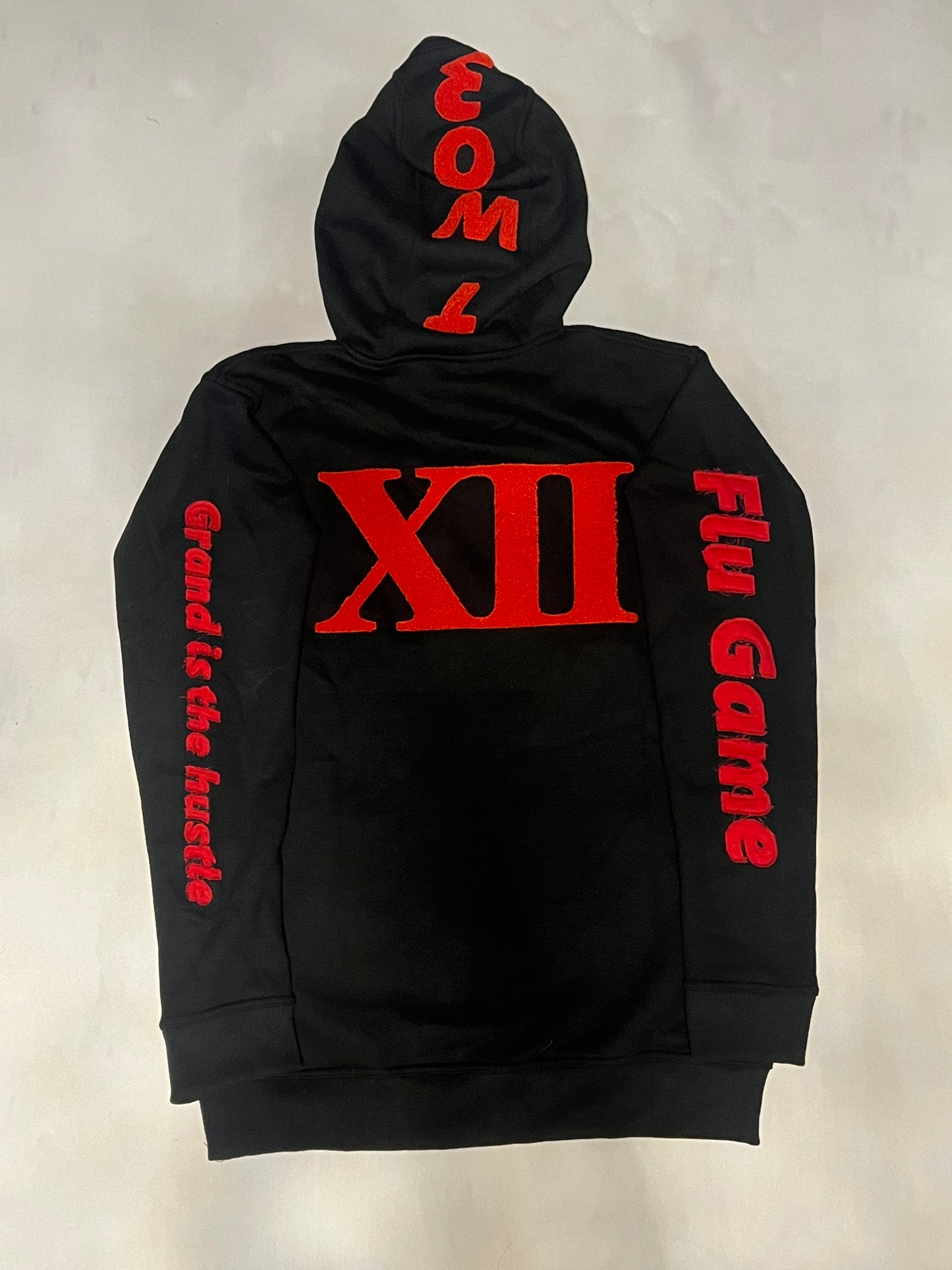 Bag Billionaires "Flu Game" 12's Hoodie Black/w Red logo