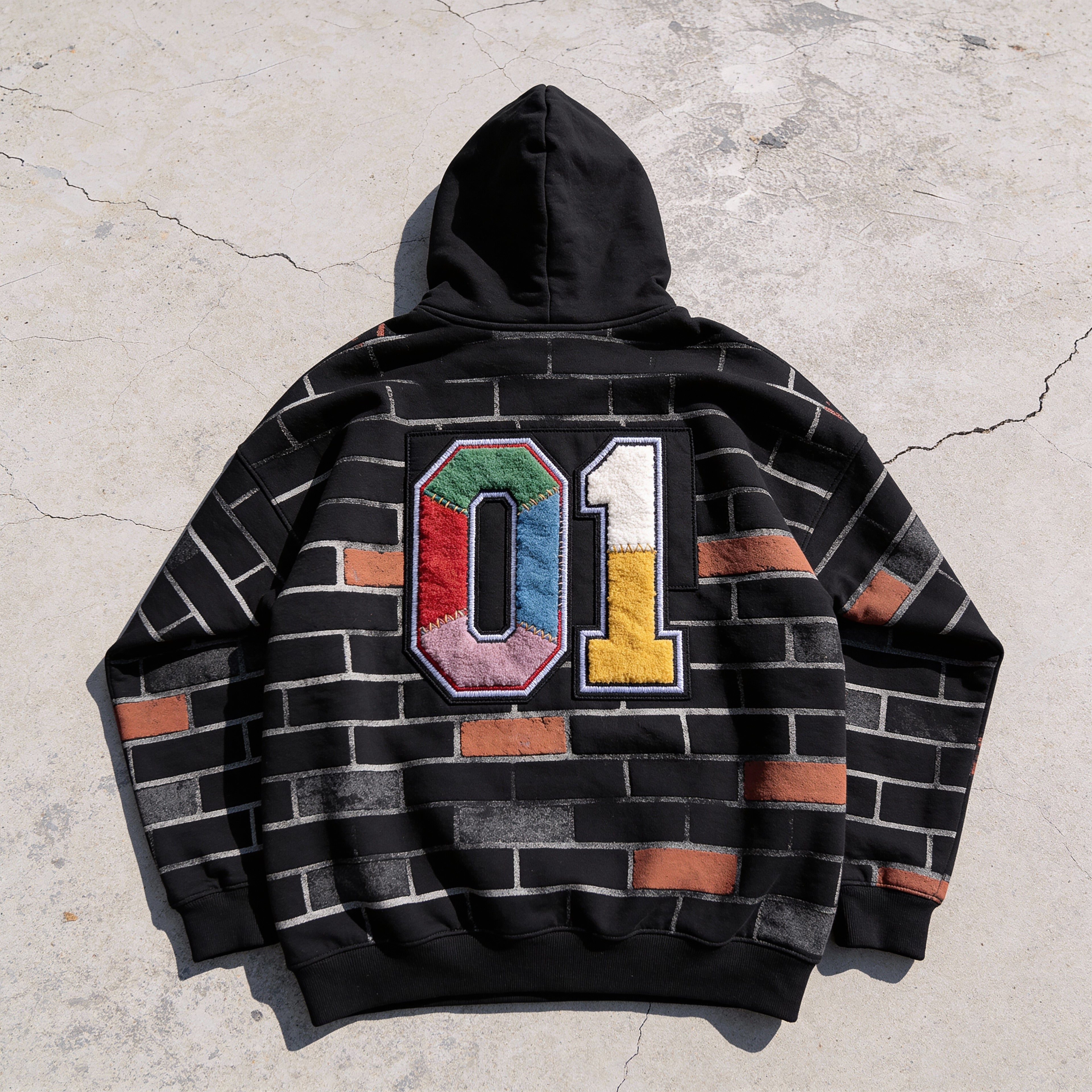Bubble Letter Mighty Fly (Bricks) Hoodie