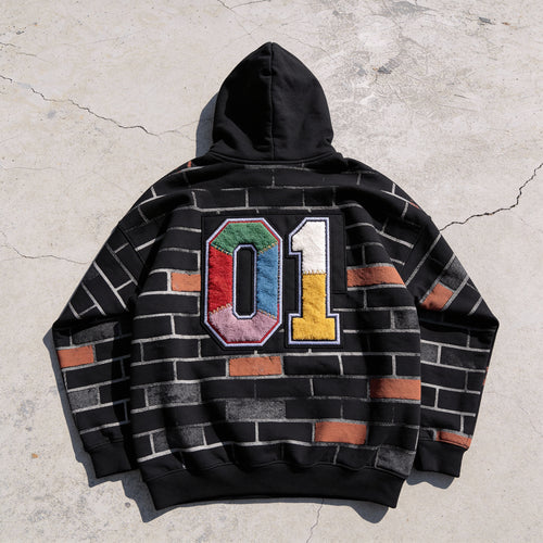Bubble Letter Mighty Fly (Bricks) Hoodie