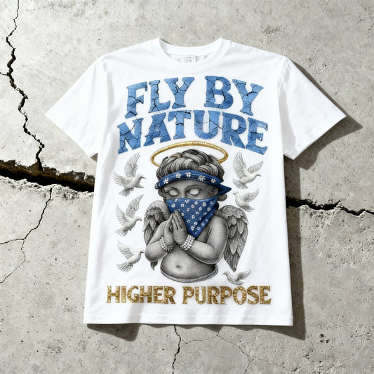 Fly by Nature (Angel Wings) Tee (White)