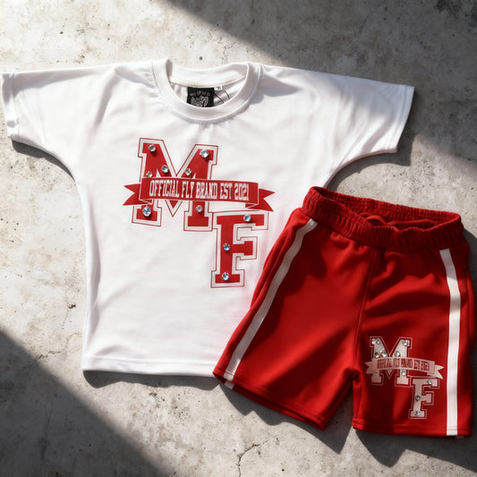 Mighty Fly (MF Rhinestone) Shorts Set