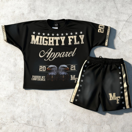 Mighty fly “Only the strong survive “ shorts set